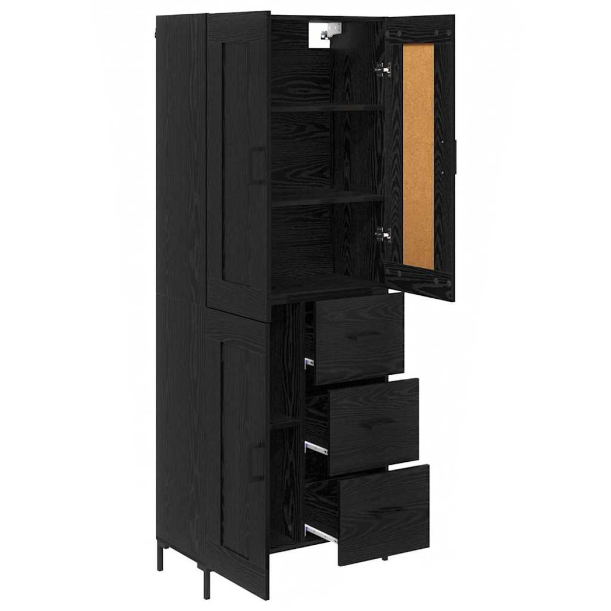 vidaXL Highboard 2 τμχ. Μαύρη Οξυά 69,5 x 34 x 180 εκ.