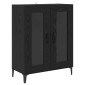 vidaXL Highboard Μαύρη Οξυά 69,5 x 34 x 180 εκ. Επεξεργασμένο Ξύλο
