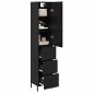vidaXL Highboard Μαύρη Οξυά 34,5 x 34 x 180 εκ. Επεξεργασμένο Ξύλο