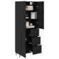 vidaXL Highboard 2 τμχ. Μαύρη δρυς 69,5 x 34 x 180 εκ.