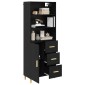 vidaXL Highboard Μαύρη Οξυά 69,5 x 32,5 x 180 εκ Επεξεργασμένο Ξύλο