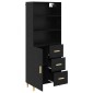 vidaXL Highboard Μαύρη Οξυά 69,5 x 32,5 x 180 εκ Επεξεργασμένο Ξύλο