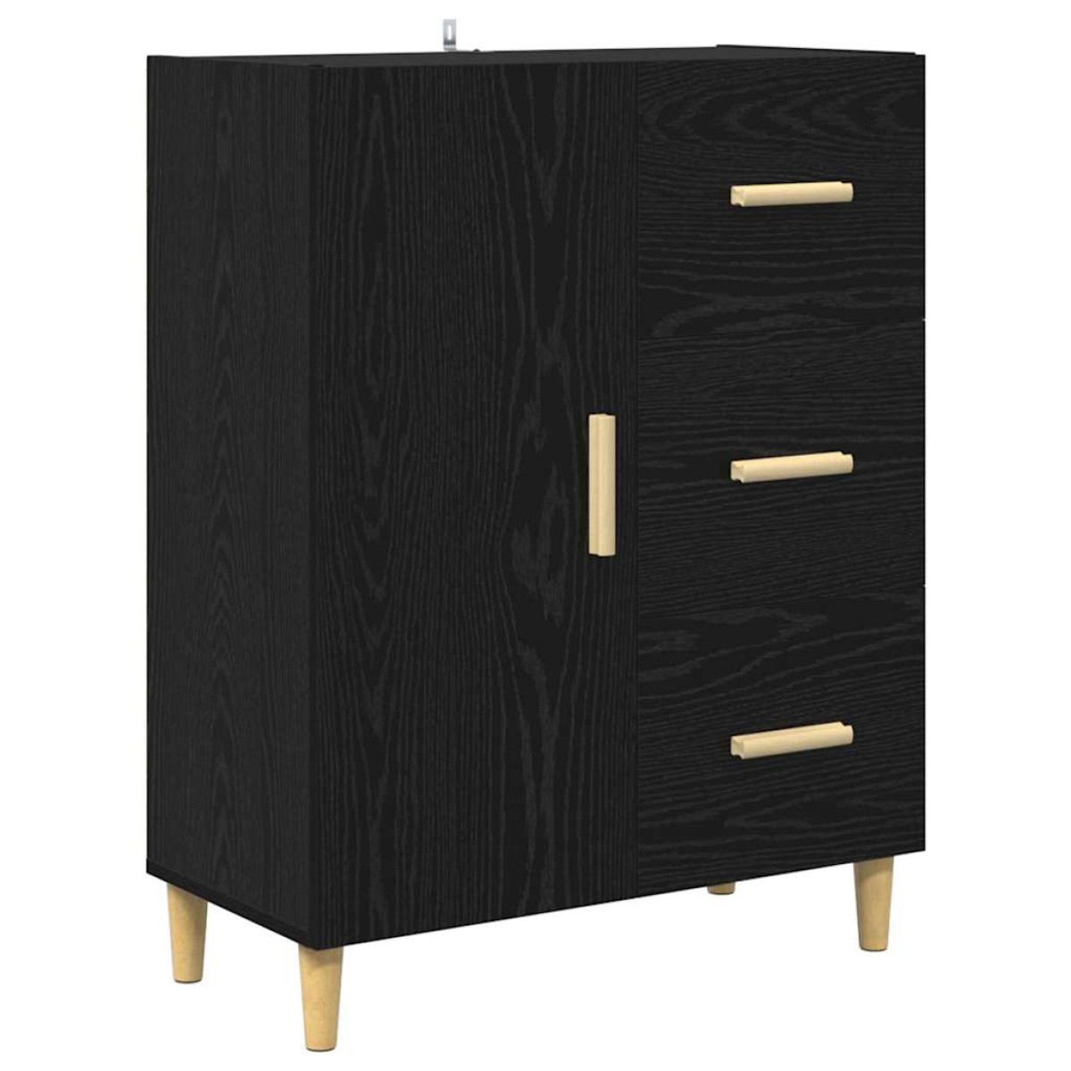 vidaXL Highboard Μαύρη Οξυά 69,5 x 32,5 x 180 εκ Επεξεργασμένο Ξύλο