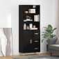 vidaXL Highboard Μαύρη Οξυά 69,5 x 32,5 x 180 εκ Επεξεργασμένο Ξύλο