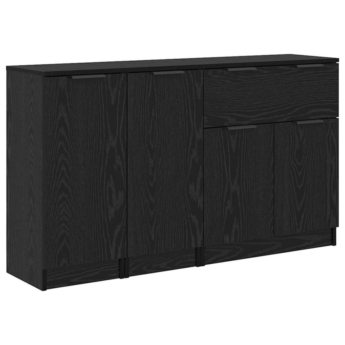 vidaXL Πλαϊνό γραφείο 3 τμχ. Μαύρη δρυς 69,5 x 34 x 180 εκ.