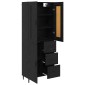 vidaXL Highboard 2 τμχ. Μαύρη Οξυά 69,5 x 34 x 180 εκ.