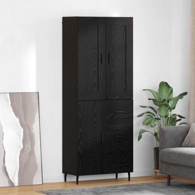 vidaXL Highboard 2 τμχ. Μαύρη Οξυά 69,5 x 34 x 180 εκ.
