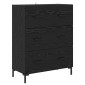 vidaXL Highboard Μαύρη Οξυά 69,5 x 34 x 180 εκ. Επεξεργασμένο Ξύλο