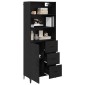 vidaXL Highboard Μαύρη Οξυά 69,5 x 34 x 180 εκ. Επεξεργασμένο Ξύλο