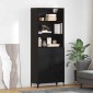 vidaXL Highboard Μαύρη Οξυά 69,5 x 34 x 180 εκ. Επεξεργασμένο Ξύλο