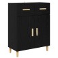 vidaXL Highboard Μαύρη Οξυά 69,5 x 32,5 x 180 εκ Επεξεργασμένο Ξύλο