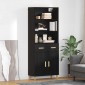 vidaXL Highboard Μαύρη Οξυά 69,5 x 32,5 x 180 εκ Επεξεργασμένο Ξύλο