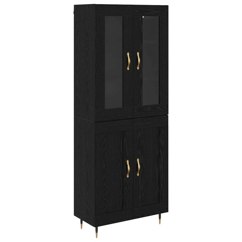 vidaXL Highboard 2 τμχ. Μαύρη Οξυά 69,5 x 34 x 180 εκ.
