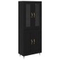 vidaXL Highboard 2 τμχ. Μαύρη Οξυά 69,5 x 34 x 180 εκ.
