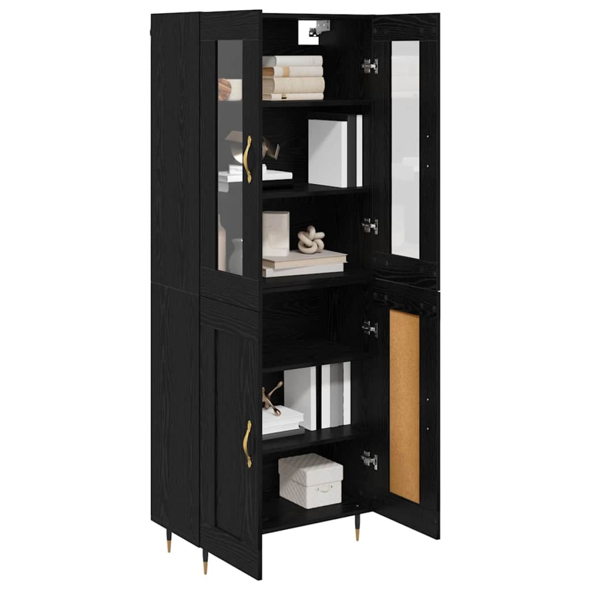 vidaXL Highboard 2 τμχ. Μαύρη Οξυά 69,5 x 34 x 180 εκ.