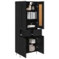 vidaXL Highboard Μαύρη Οξυά 69,5 x 34 x 180 εκ. Επεξεργασμένο Ξύλο
