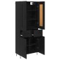 vidaXL Highboard Μαύρη Οξυά 69,5 x 34 x 180 εκ. Επεξεργασμένο Ξύλο
