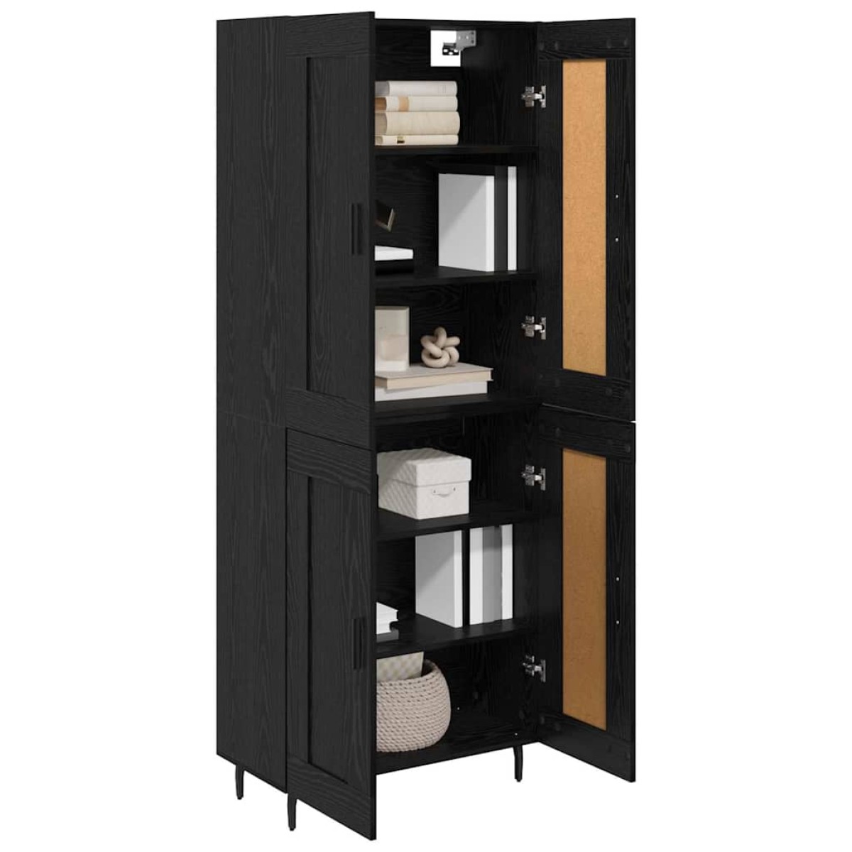 vidaXL Highboard 2 τμχ. Μαύρη Οξυά 69,5 x 34 x 180 εκ.