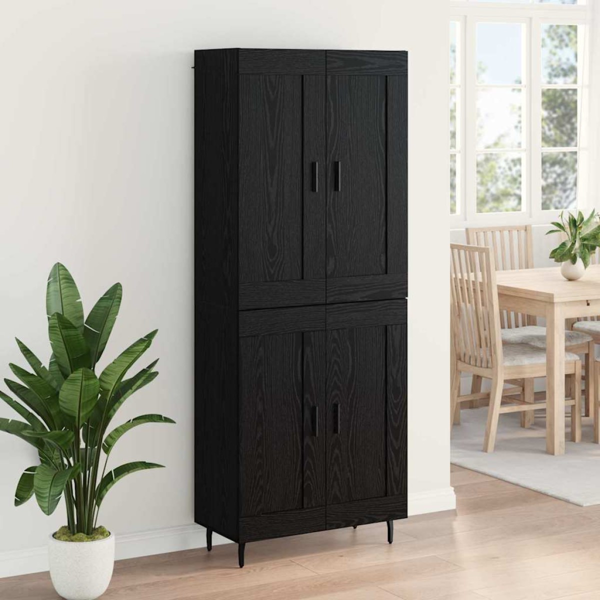 vidaXL Highboard 2 τμχ. Μαύρη Οξυά 69,5 x 34 x 180 εκ.