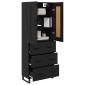 vidaXL Highboard 2 τμχ. Μαύρη Οξυά 69,5 x 34 x 180 εκ.
