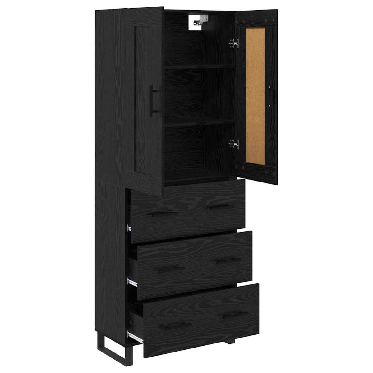 vidaXL Highboard 2 τμχ. Μαύρη Οξυά 69,5 x 34 x 180 εκ.