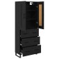 vidaXL Highboard 2 τμχ. Μαύρη Οξυά 69,5 x 34 x 180 εκ.