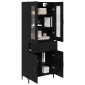 vidaXL Highboard 2 τμχ. Μαύρη Οξυά 69,5 x 34 x 180 εκ.