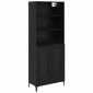 vidaXL Highboard Μαύρη Οξυά 69,5 x 34 x 180 εκ. Επεξεργασμένο Ξύλο