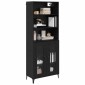 vidaXL Highboard Μαύρη Οξυά 69,5 x 34 x 180 εκ. Επεξεργασμένο Ξύλο
