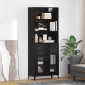 vidaXL Highboard Μαύρη Οξυά 69,5 x 34 x 180 εκ. Επεξεργασμένο Ξύλο