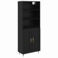 vidaXL Highboard Μαύρη δρυς 69,5 x 34 x 180 εκ. Επεξεργασμένο Ξύλο