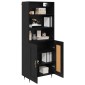vidaXL Highboard Μαύρη δρυς 69,5 x 34 x 180 εκ. Επεξεργασμένο Ξύλο
