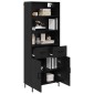 vidaXL Highboard Μαύρη Οξυά 69,5 x 34 x 180 εκ. Επεξεργασμένο Ξύλο