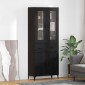 vidaXL Highboard Μαύρη Οξυά 69,5 x 34 x 180 εκ. Επεξεργασμένο Ξύλο