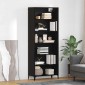 vidaXL Highboard Μαύρη Οξυά 69,5 x 34 x 180 εκ. Επεξεργασμένο Ξύλο