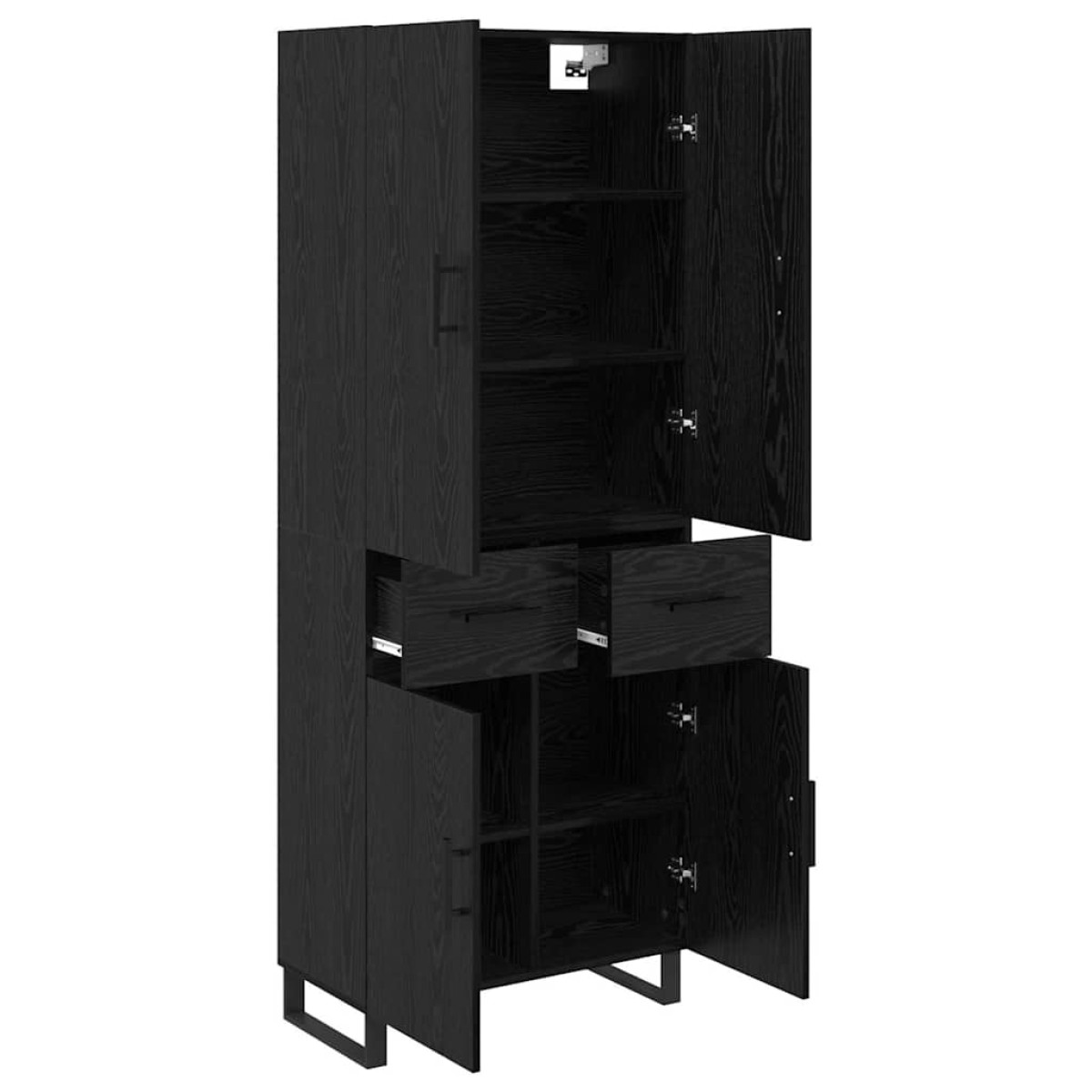 vidaXL Highboard 2 τμχ. Μαύρη Οξυά 69,5 x 34 x 180 εκ.