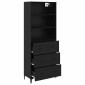 vidaXL Highboard Μαύρη Οξυά 69,5 x 34 x 180 εκ. Επεξεργασμένο Ξύλο