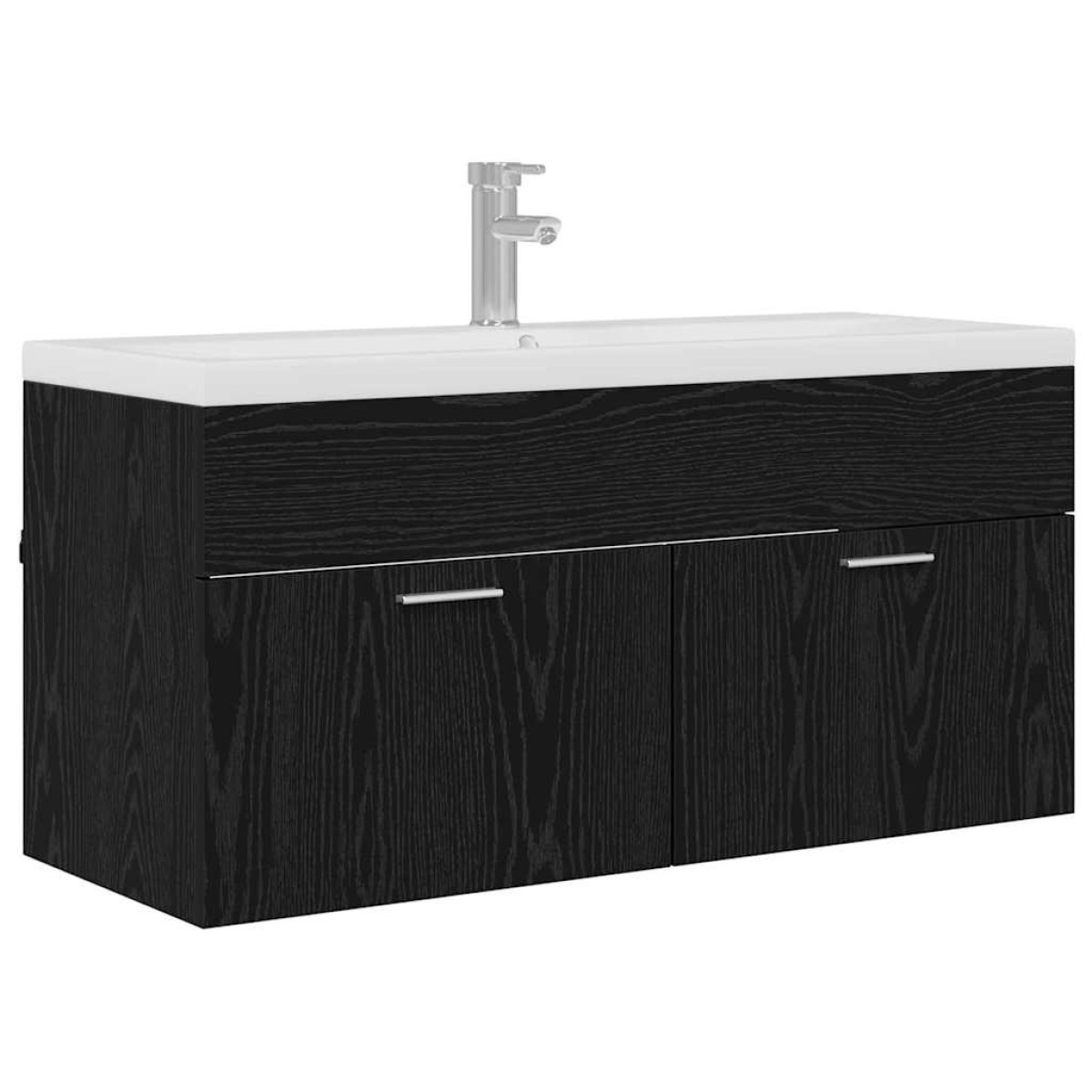vidaXL Ντουλάπι Μπάνιου Μαύρη Οξυά 100 x 38,5 x 46 cm