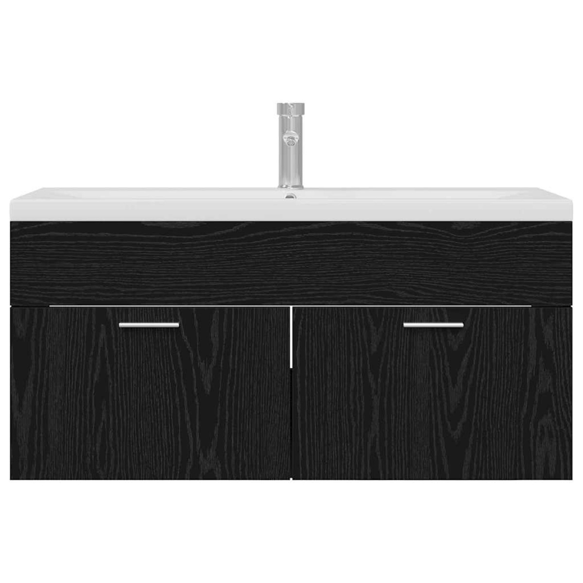 vidaXL Ντουλάπι Μπάνιου Μαύρη Οξυά 100 x 38,5 x 46 cm
