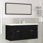 vidaXL Ντουλάπι Μπάνιου Μαύρη Οξυά 100 x 38,5 x 46 cm
