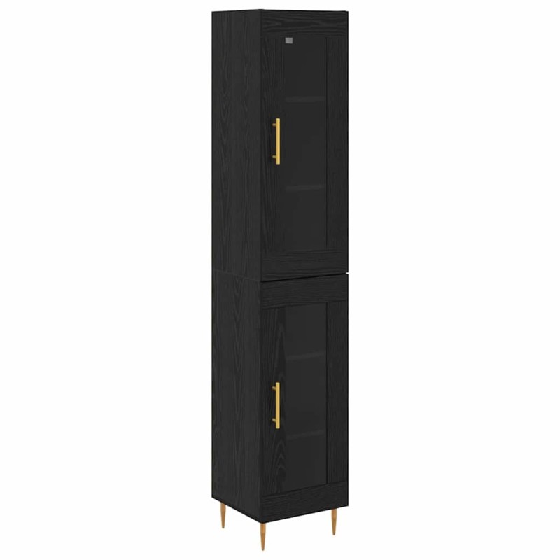 vidaXL Highboard 2 τμχ. Μαύρη Οξυά 34,5 x 34 x 180 εκ.