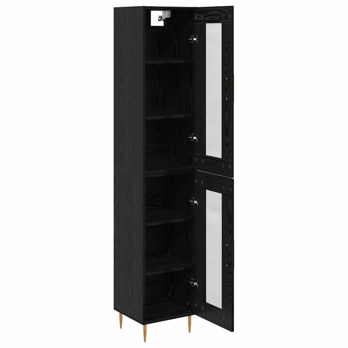 vidaXL Highboard 2 τμχ. Μαύρη Οξυά 34,5 x 34 x 180 εκ.