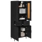 vidaXL Highboard 2 τμχ. Μαύρη Οξυά 69,5 x 34 x 180 εκ.