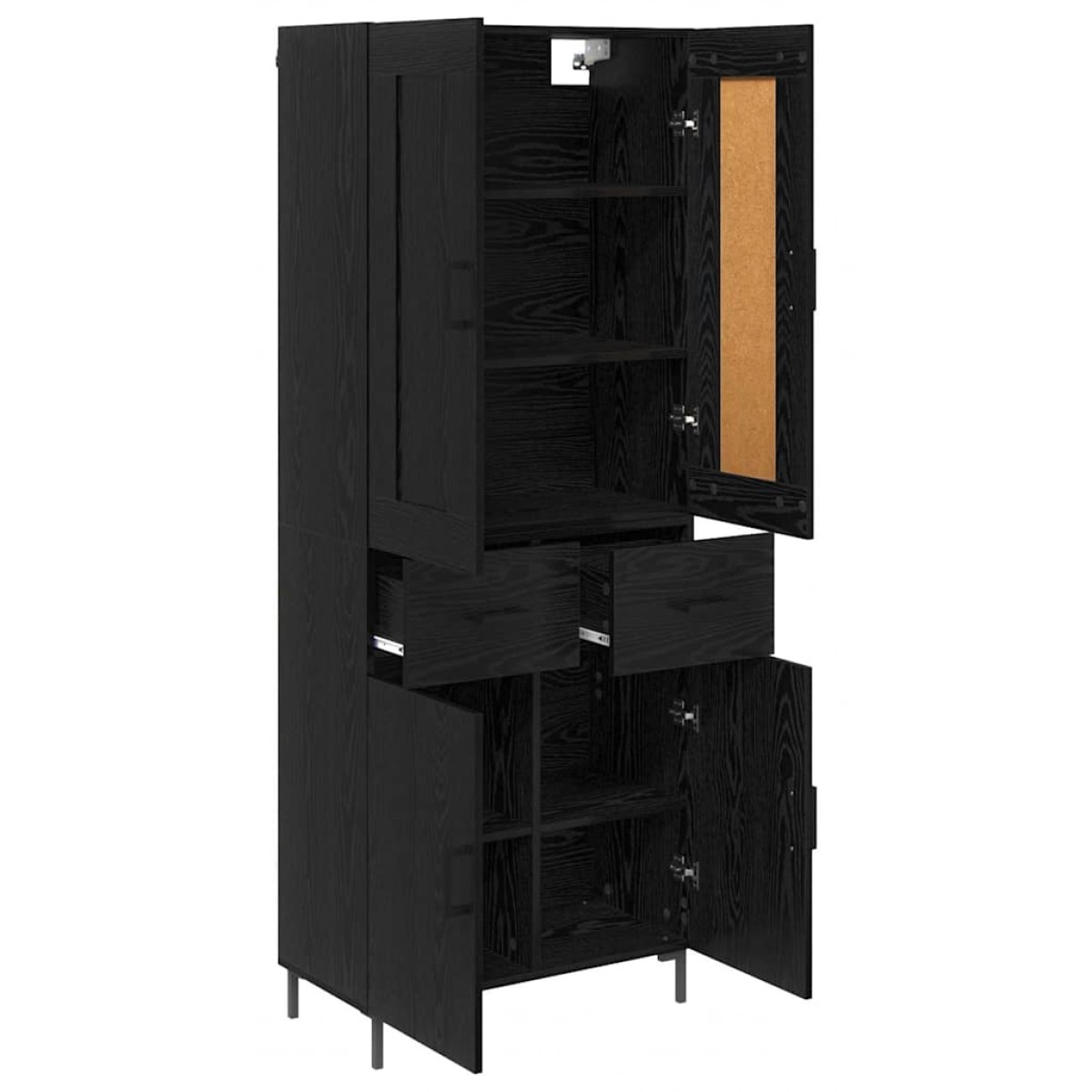 vidaXL Highboard 2 τμχ. Μαύρη Οξυά 69,5 x 34 x 180 εκ.
