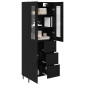 vidaXL Highboard 2 τμχ. Μαύρη Οξυά 69,5 x 34 x 180 εκ.