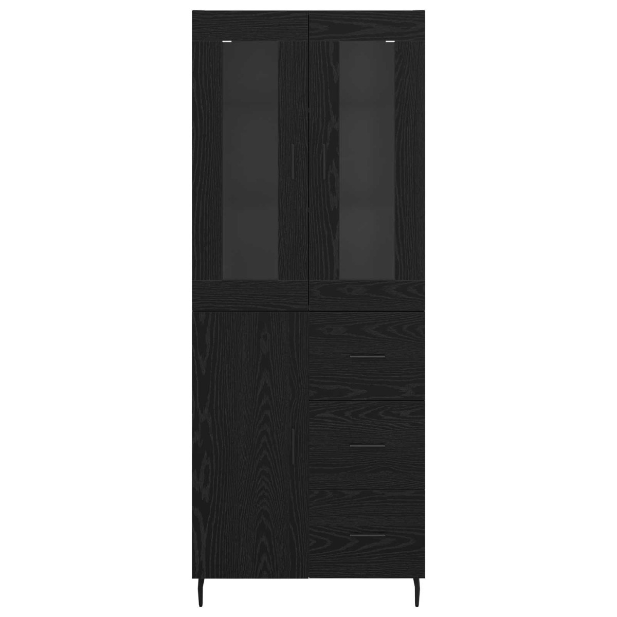 vidaXL Highboard 2 τμχ. Μαύρη Οξυά 69,5 x 34 x 180 εκ.