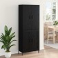vidaXL Highboard Μαύρη Οξυά 69,5 x 34 x 180 εκ. Επεξεργασμένο Ξύλο