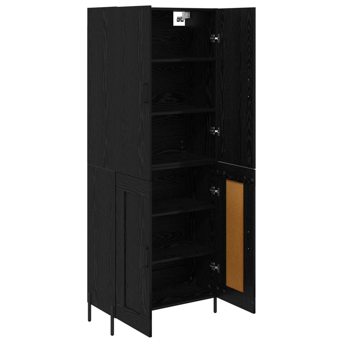 vidaXL Highboard Μαύρη Οξυά 69,5 x 34 x 180 εκ. Επεξεργασμένο Ξύλο