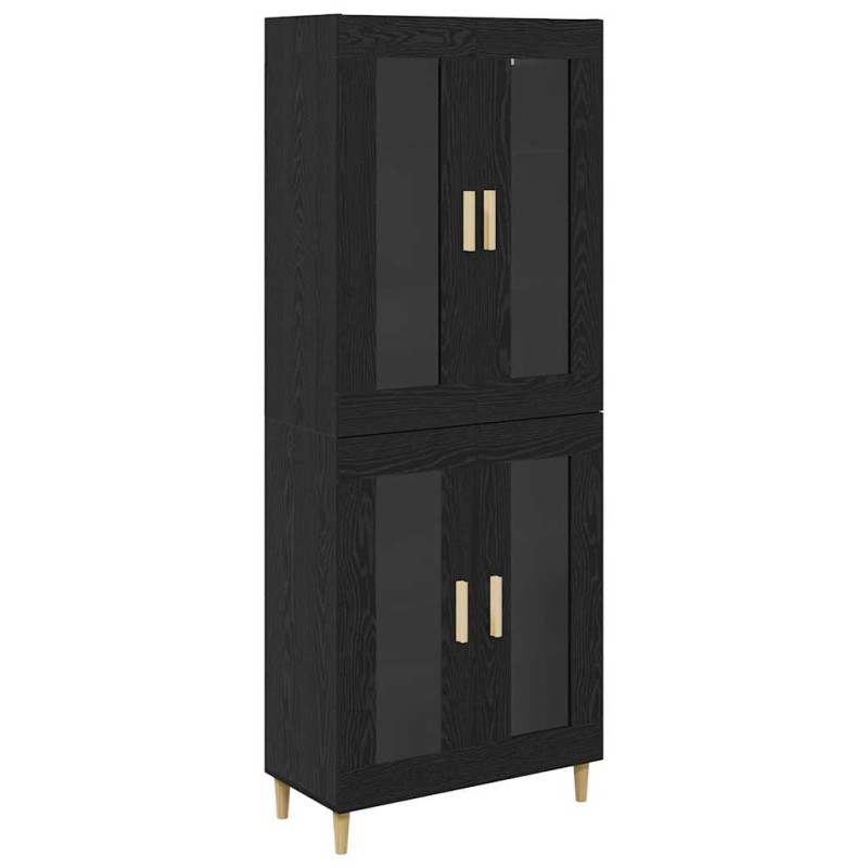 vidaXL Highboard Μαύρη Οξυά 69,5 x 34 x 180 εκ. Επεξεργασμένο Ξύλο