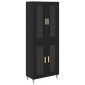 vidaXL Highboard Μαύρη Οξυά 69,5 x 34 x 180 εκ. Επεξεργασμένο Ξύλο